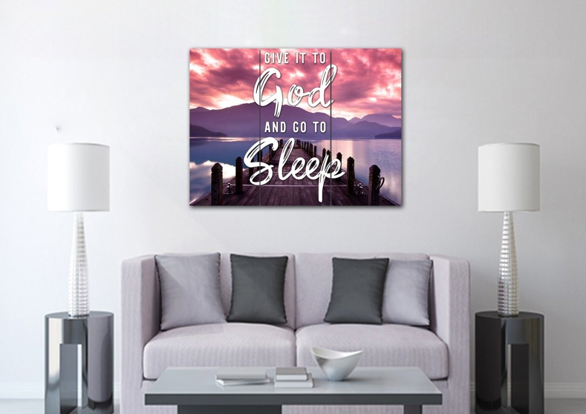 The Pier Give It To God And Go To Sleep Sign, Wall Art & Decor - Christian Canvas Wall Art