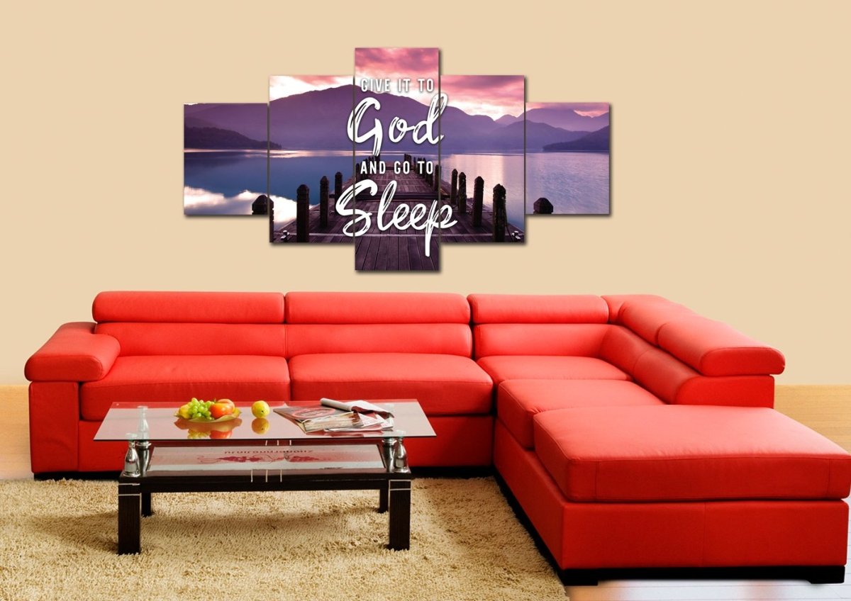 The Pier Give It To God And Go To Sleep Sign, Wall Art & Decor - Christian Canvas Wall Art