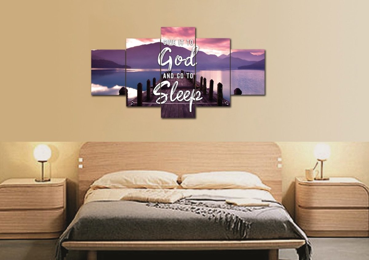 The Pier Give It To God And Go To Sleep Sign, Wall Art & Decor - Christian Canvas Wall Art