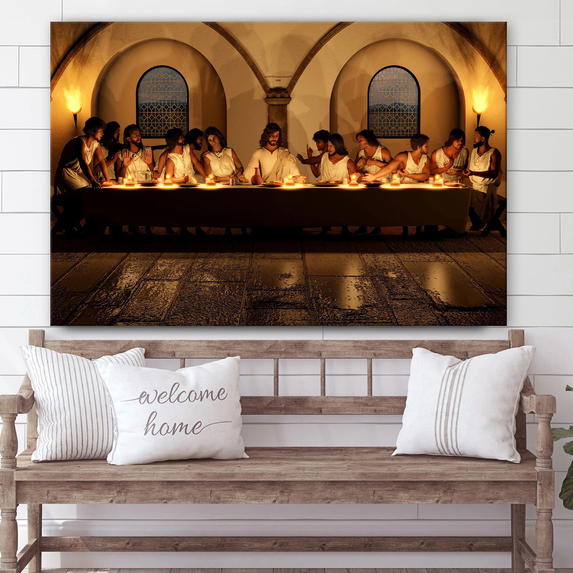 The Real Last Supper Canvas With Free Frame - Canvas Picture - Jesus Canvas Pictures - Christian Wall Art