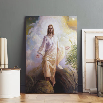 The Resurrected Christ Canvas Wall Art - Easter Canvas Painting - Religious Easter Decorations