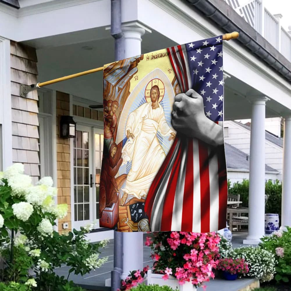 The Resurrection Of Jesus Christ House Flag - Christian Garden Flags - Outdoor Religious Flags