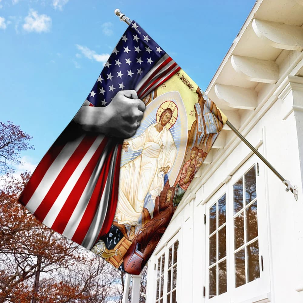 The Resurrection Of Jesus Christ House Flag - Christian Garden Flags - Outdoor Religious Flags