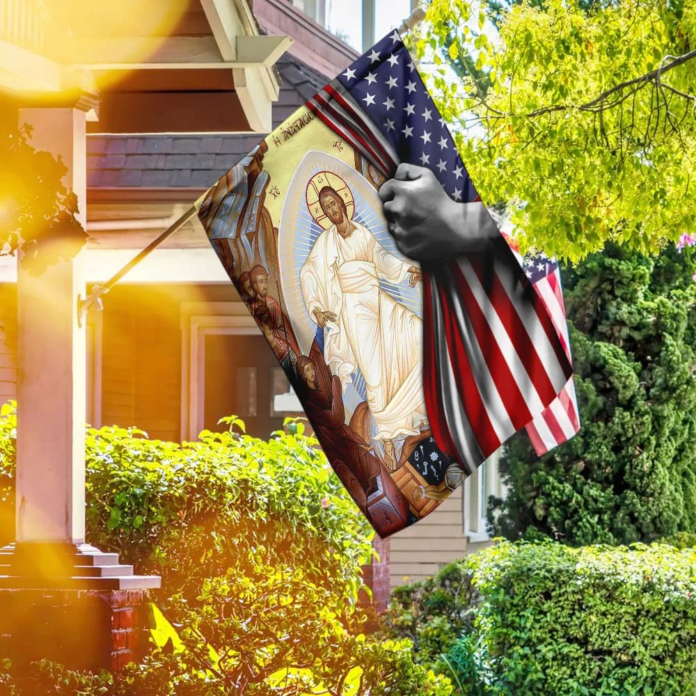 The Resurrection Of Jesus Christ House Flag - Christian Garden Flags - Outdoor Religious Flags