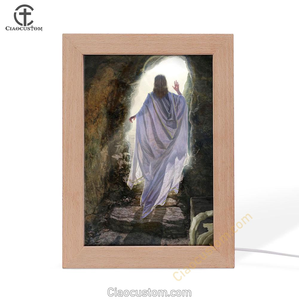 The Resurrection Of Jesus Frame Lamp Pictures - Christian Wall Art - Jesus Frame Lamp Art