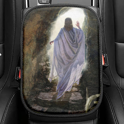 The Return Of Christ Jesus Seat Box Cover, Jesus Christ Car Center Console Cover, Christian Car Interior Accessories