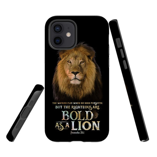 The Righteous Are As Bold As A Lion Proverbs 281 Bible Verse Phone Case - Scripture Phone Cases - Iphone Cases Christian