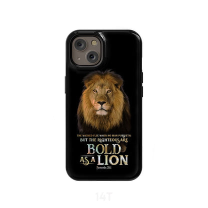 The Righteous Are As Bold As A Lion Proverbs 281 Bible Verse Phone Case - Scripture Phone Cases - Iphone Cases Christian