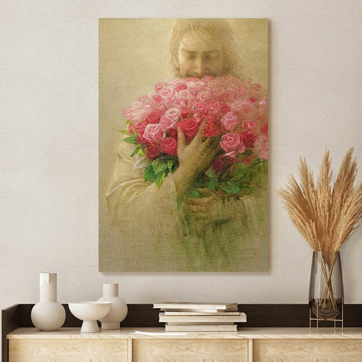 The Rose Of Sharon Canvas Wall Art - Jesus Picture - Jesus Portrait Canvas