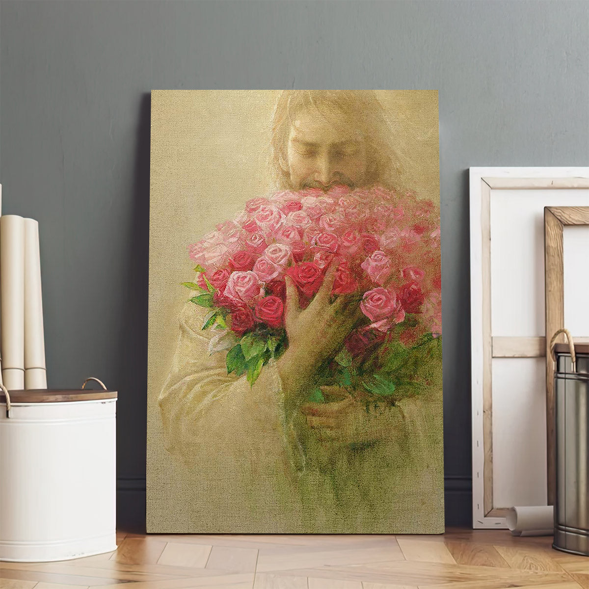 The Rose Of Sharon Canvas Wall Art - Jesus Picture - Jesus Portrait Canvas