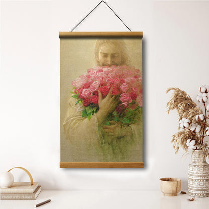 The Rose Of Sharon Hanging Canvas Wall Art - Jesus Picture - Jesus Portrait Canvas - Religious Canvas