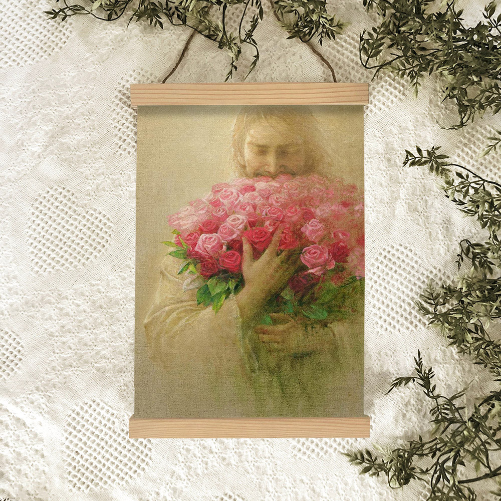 The Rose Of Sharon Hanging Canvas Wall Art - Jesus Picture - Jesus Portrait Canvas - Religious Canvas