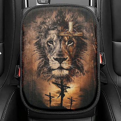 The Sacrifice Of Jesus Christ Seat Box Cover, Inspirational Car Center Console Cover, Christian Car Interior Accessories