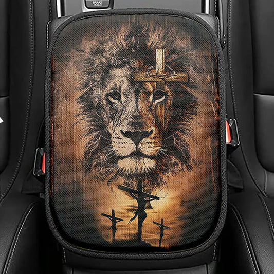 The Sacrifice Of Jesus Christ Seat Box Cover, Inspirational Car Center Console Cover, Christian Car Interior Accessories