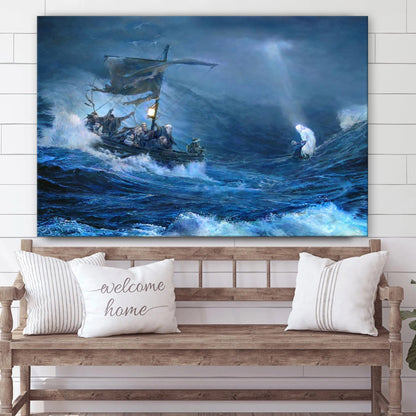 The Savior In The Storm Canvas Wall Art - Christian Wall Decor