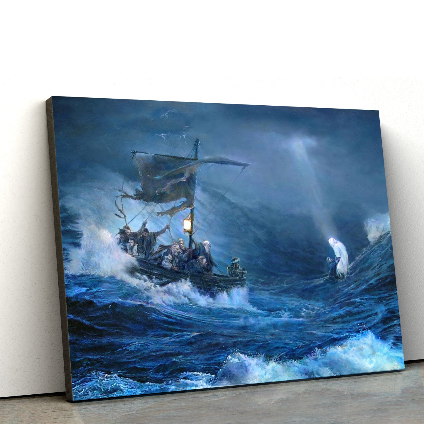 The Savior In The Storm Canvas Wall Art - Christian Wall Decor