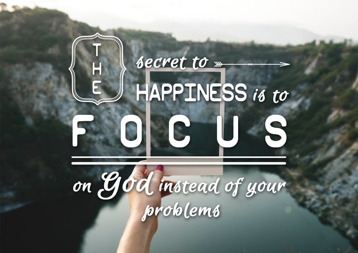 The Secret To Happiness Is To Focus On God Wall Art Canvas Print - Christian Canvas Wall Art