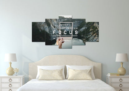 The Secret To Happiness Is To Focus On God Wall Art Canvas Print - Christian Canvas Wall Art