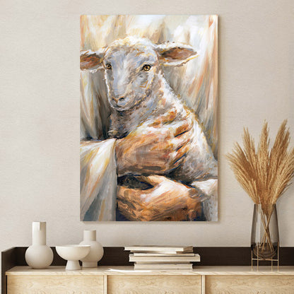 The Shepherd Holds Me Canvas Pictures - Jesus Canvas Painting - Christian Canvas Prints