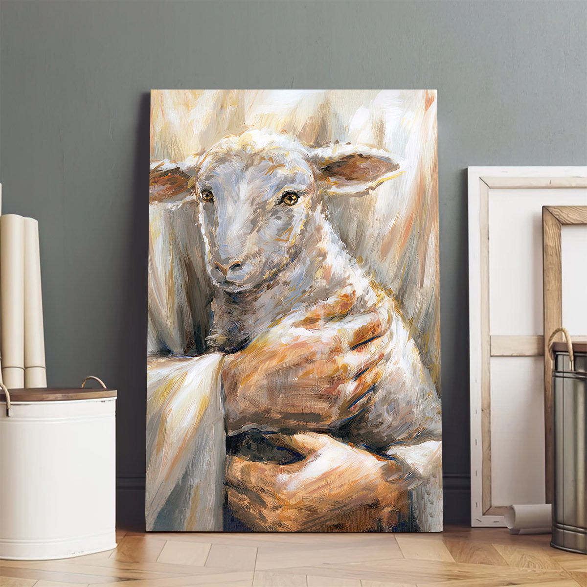 The Shepherd Holds Me Canvas Pictures - Jesus Canvas Painting - Christian Canvas Prints