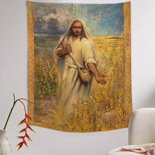 The Sower Tapestry - Jesus Picture - Religious Tapestry - Christian Tapestry Wall Hangings
