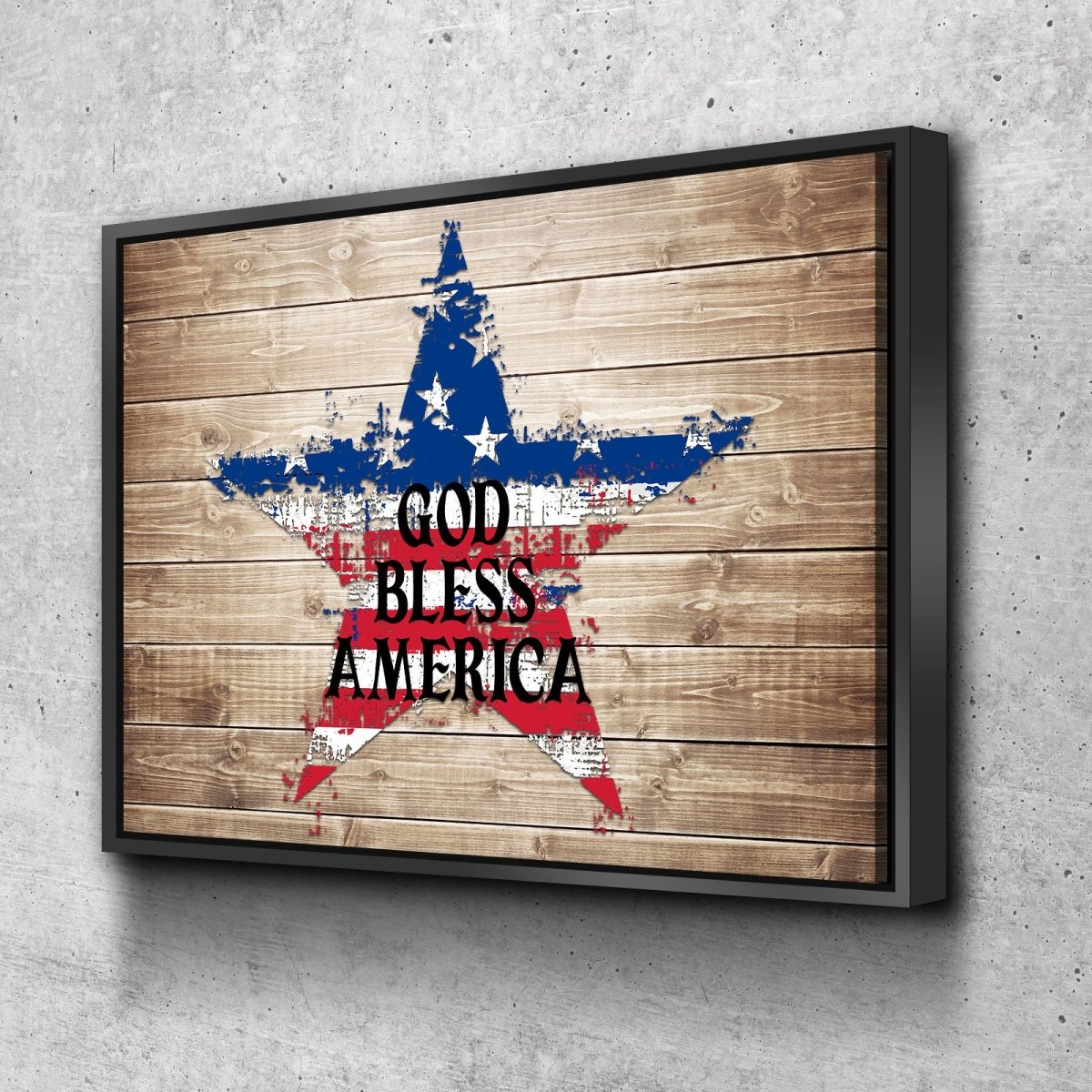 The Star American Flag Patriotic Wall Art - Christian Canvas Wall Art