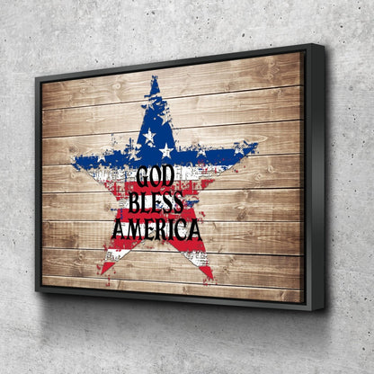 The Star American Flag Patriotic Wall Art - Christian Canvas Wall Art