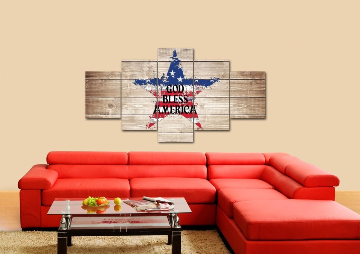 The Star American Flag Patriotic Wall Art - Christian Canvas Wall Art