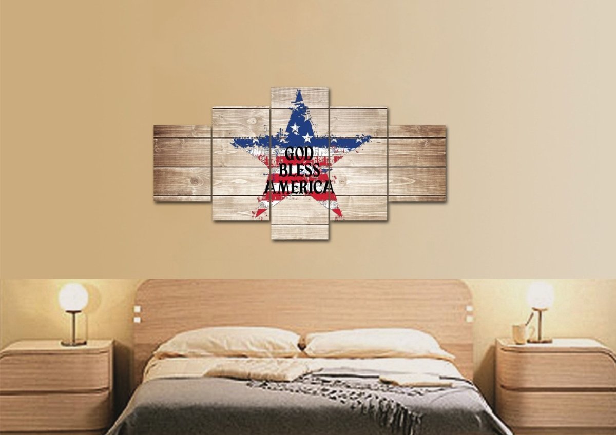 The Star American Flag Patriotic Wall Art - Christian Canvas Wall Art