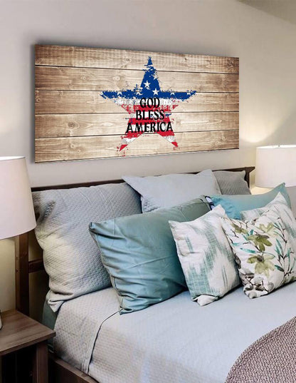The Star American Flag Patriotic Wall Art - Christian Canvas Wall Art