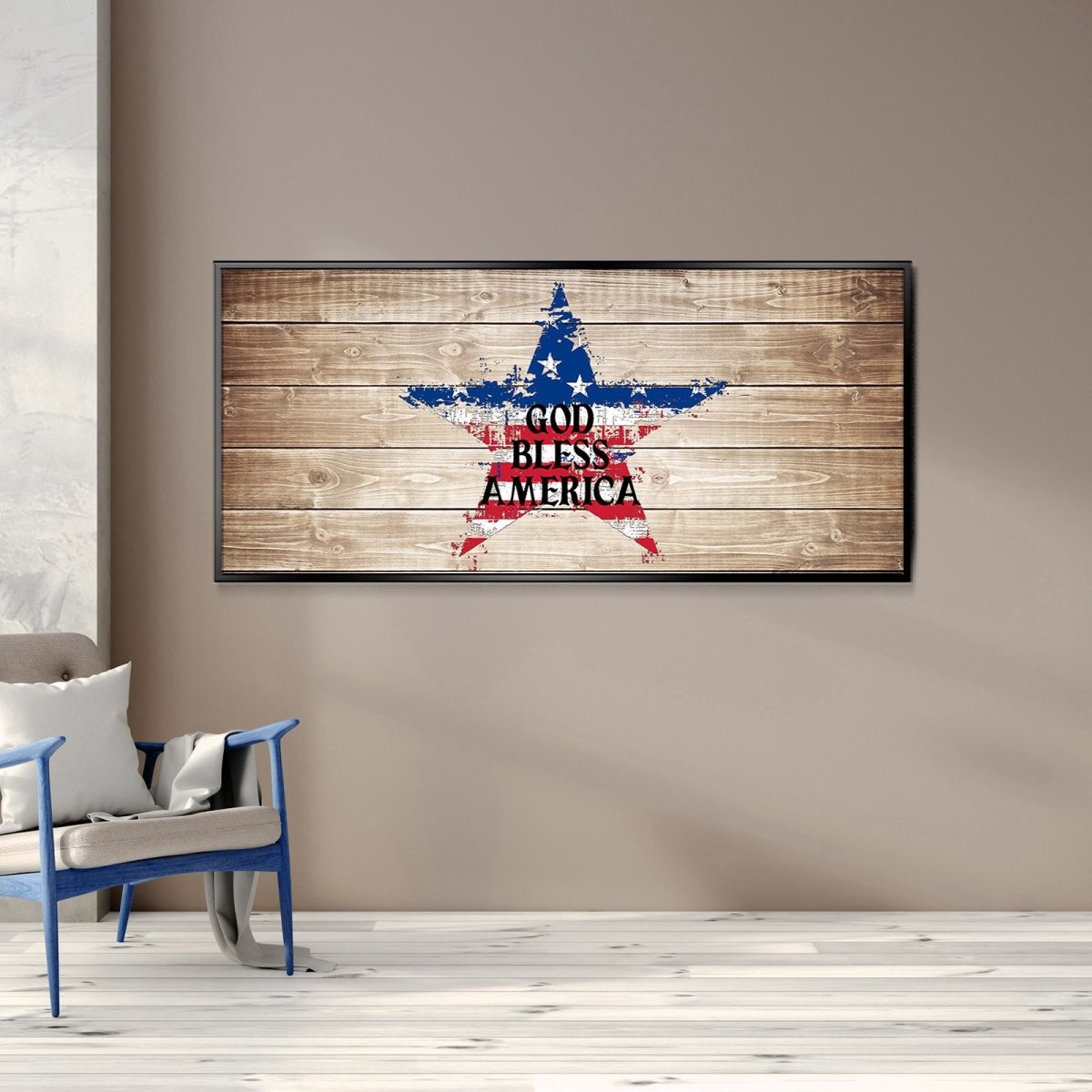The Star American Flag Patriotic Wall Art - Christian Canvas Wall Art