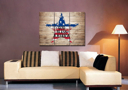 The Star American Flag Patriotic Wall Art - Christian Canvas Wall Art