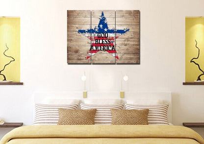 The Star American Flag Patriotic Wall Art - Christian Canvas Wall Art
