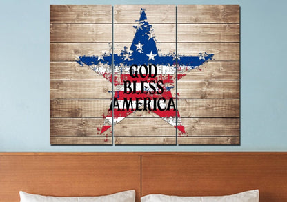The Star American Flag Patriotic Wall Art - Christian Canvas Wall Art