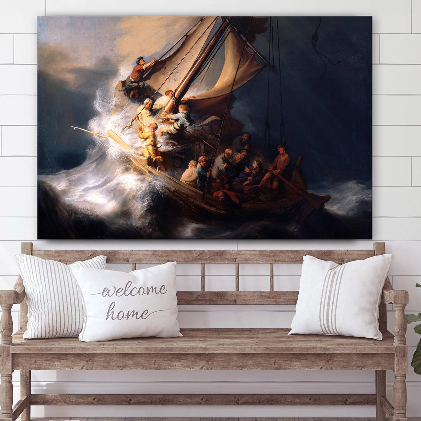 The Storm On The Sea Of Galilee - Jesus Canvas Wall Art - Christian Wall Art