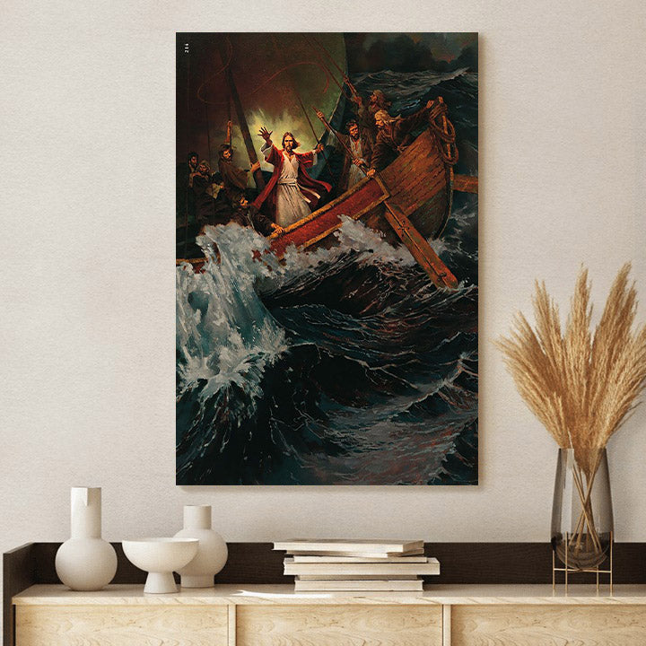 The Storm On The Sea Of Galilee Canvas Picture - Jesus Christ Canvas Art - Christian Wall Canvas