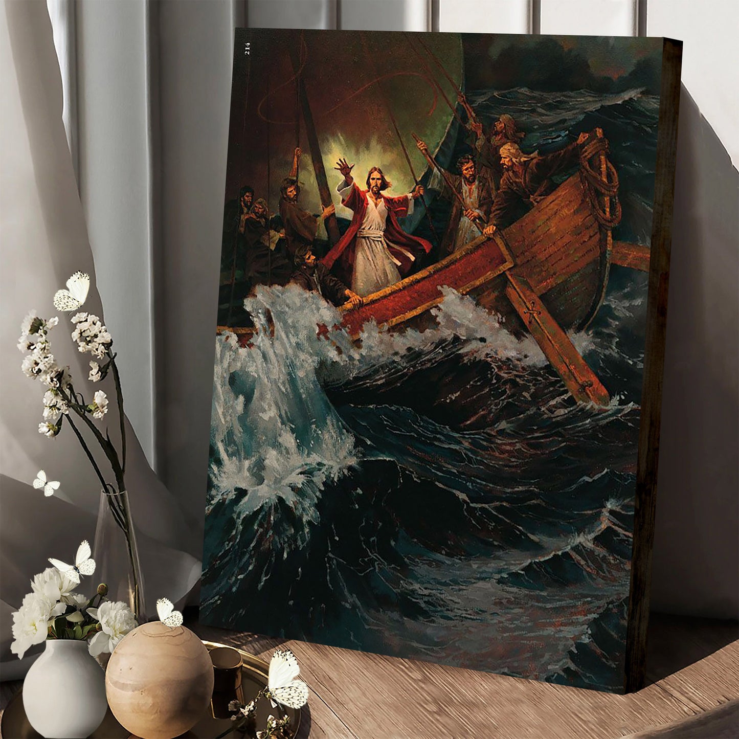 The Storm On The Sea Of Galilee Canvas Picture - Jesus Christ Canvas Art - Christian Wall Canvas