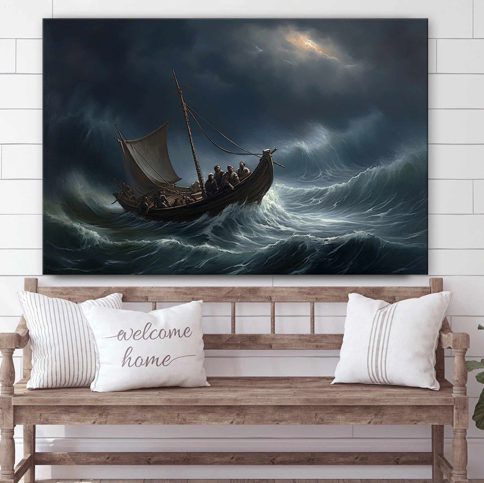 The Storm On The Sea Of Galilee Jesus - Canvas Pictures - Jesus Canvas Art - Christian Wall Art