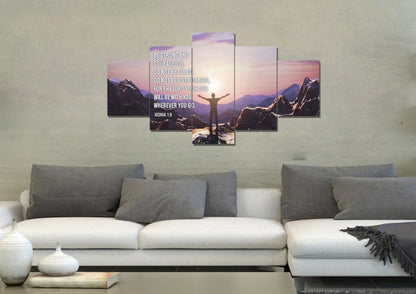 The Summit Joshua 19 Be Strong And Courageous Wall Art - Christian Canvas Wall Art