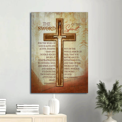 The Sword Of The Spirit Canvas Wall Art - Word Of God Portrait Canvas - Gift For Christian
