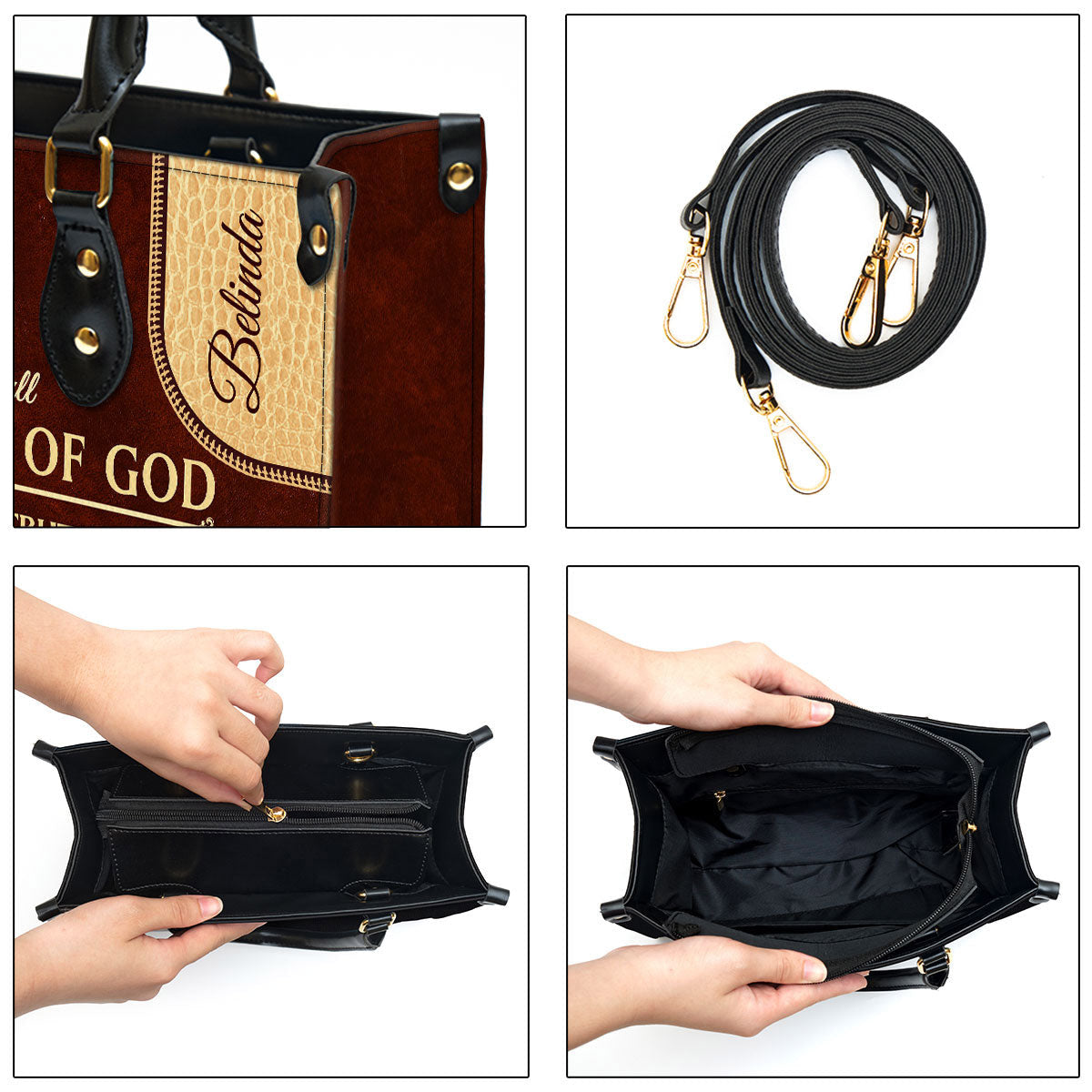 The Sword Of The Spirit Personalized Christian Leather Bag For Women - Religious Gifts For Women