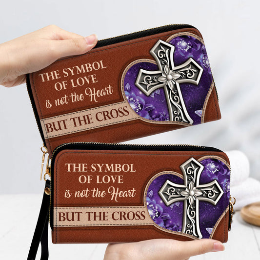 The Symbol Of Love Is The Cross Clutch Purse For Women - Personalized Name - Christian Gifts For Women