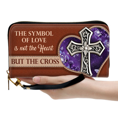 The Symbol Of Love Is The Cross Clutch Purse For Women - Personalized Name - Christian Gifts For Women