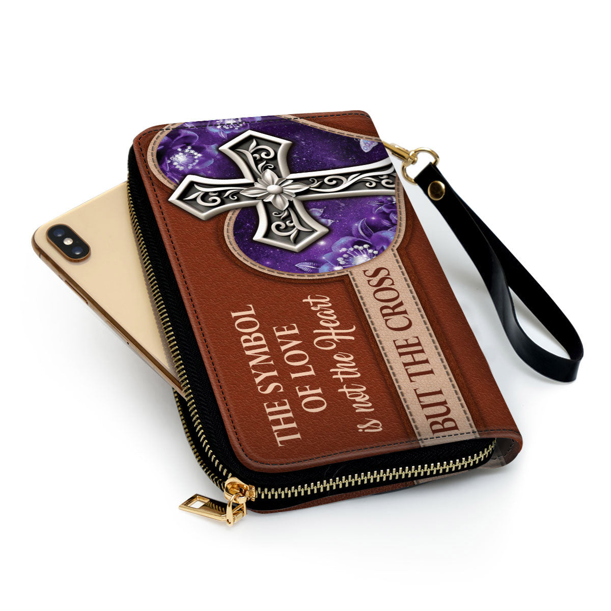 The Symbol Of Love Is The Cross Clutch Purse For Women - Personalized Name - Christian Gifts For Women