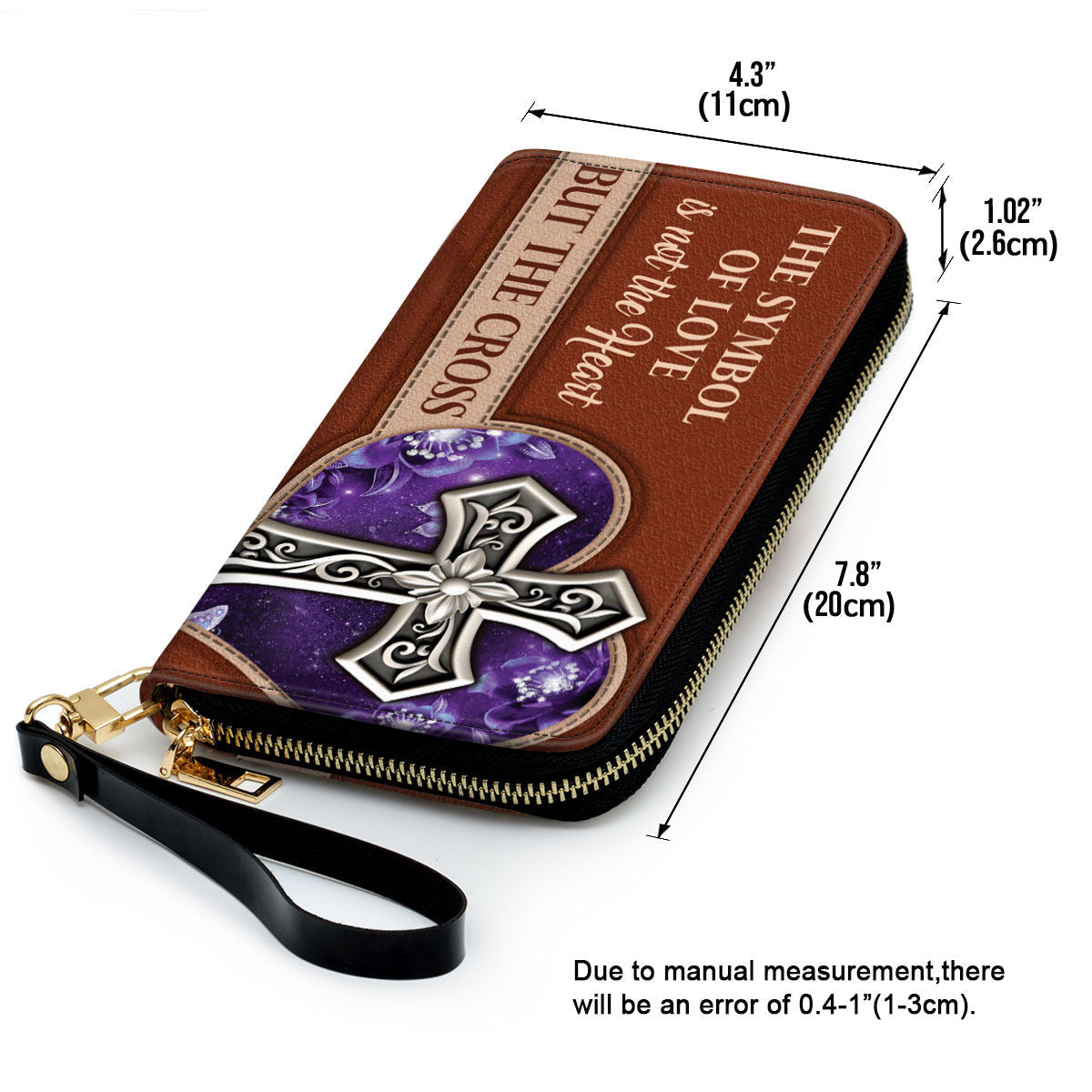 The Symbol Of Love Is The Cross Clutch Purse For Women - Personalized Name - Christian Gifts For Women