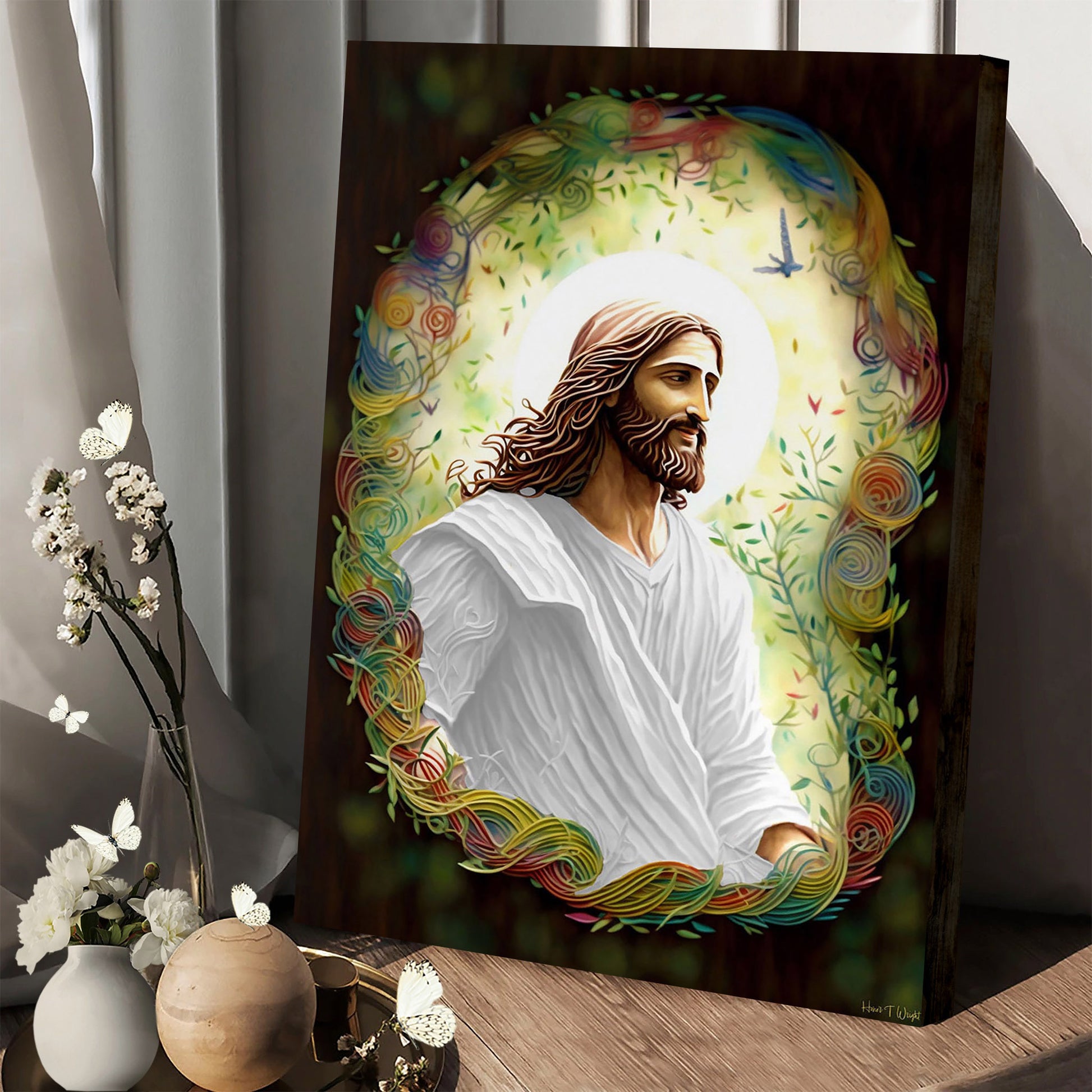 The Tender Teacher Loving Jesus Christ Kids Room Decor - Jesus Canvas Art - Christian Wall Art