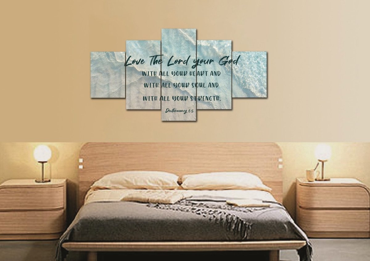 The Tide Love The Lord Your God Wall Art - Christian Canvas Wall Art