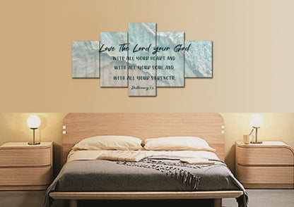 The Tide Love The Lord Your God Wall Art - Christian Canvas Wall Art