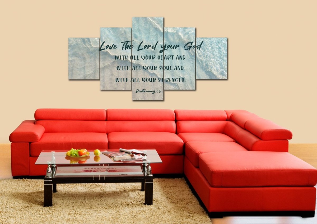 The Tide Love The Lord Your God Wall Art - Christian Canvas Wall Art