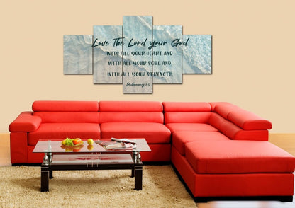 The Tide Love The Lord Your God Wall Art - Christian Canvas Wall Art